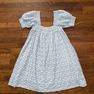 Compania Fantastica Wave print mini baby doll smock dress 100% cotton